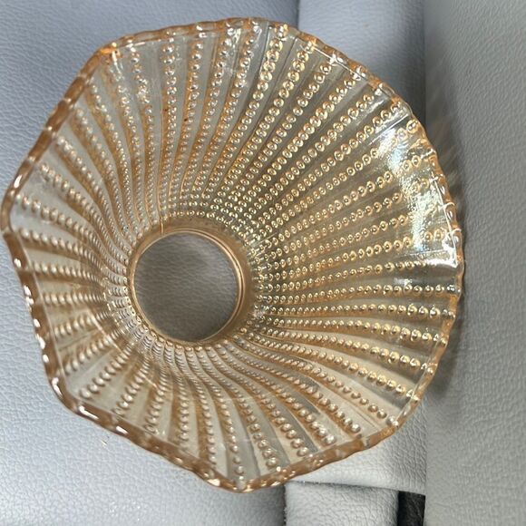 Vintage Glass luster shade Beaded Ribbed beads - Picture 2 of 6